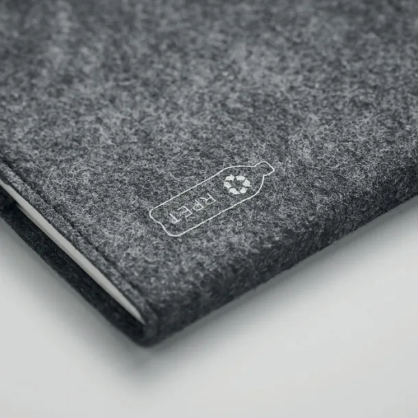 FELTBOOK A5 notebook RPET felt Stone Grey