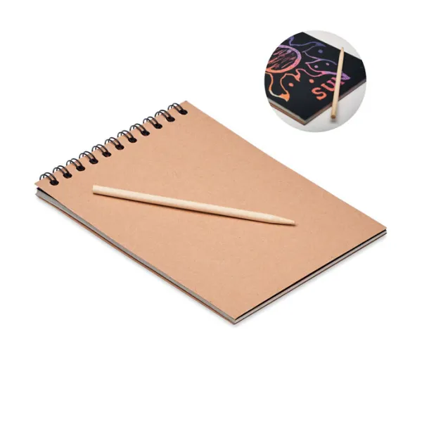 BLACK Scratching paper notebook Wood