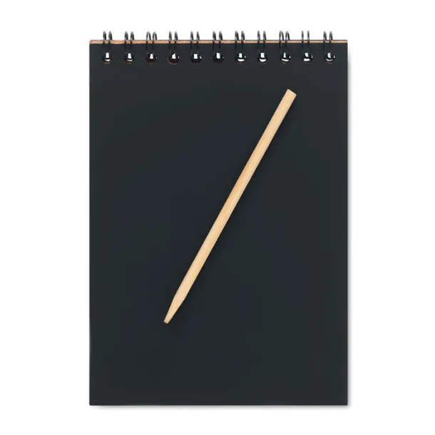 BLACK Scratching paper notebook Wood