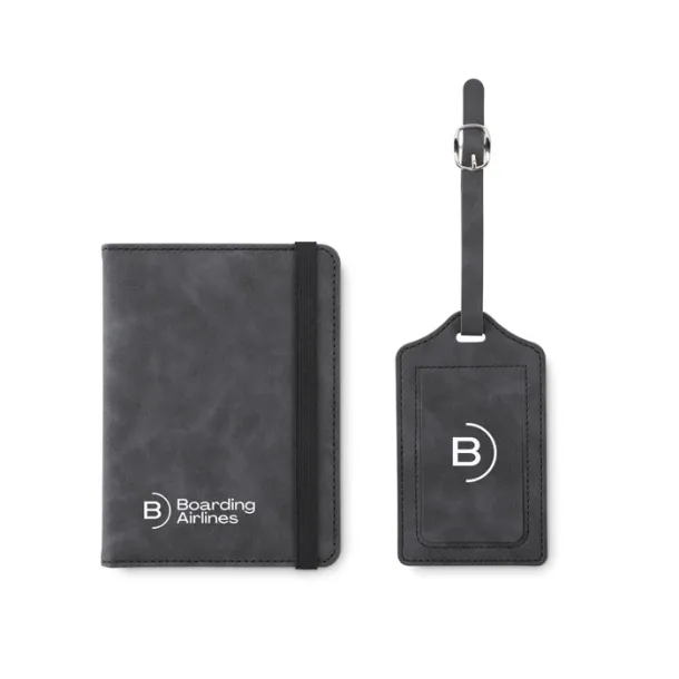 JETTAG set putovnice i privjesaka za prtljagu Stone Grey