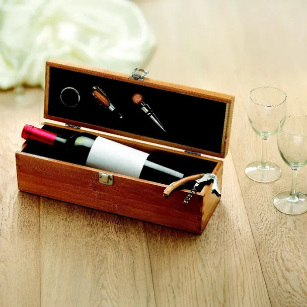 TARDOR Wine set in bamboo box Wood