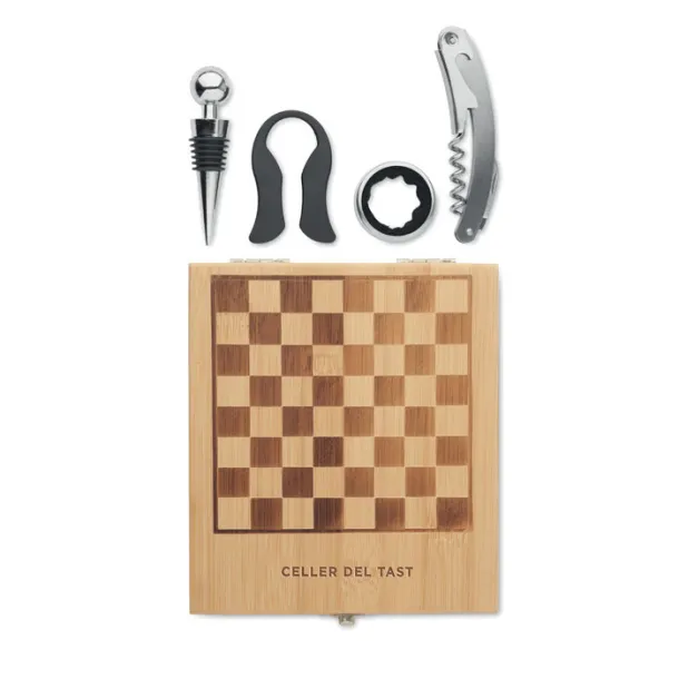 CHESSET Chess board wine set Wood