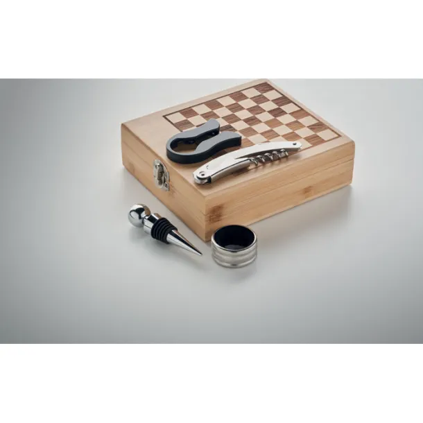 CHESSET Chess board wine set Wood