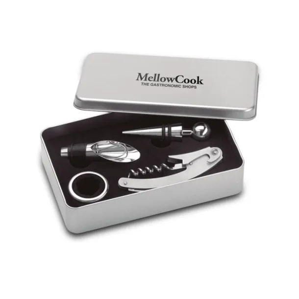 WINORY Wine  set in tin box Matt Silver
