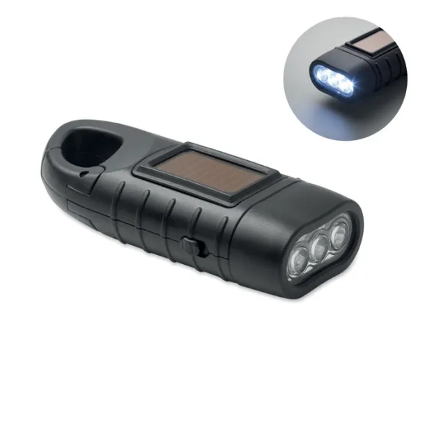 SLUZ Solar torch with dynamo crank Black