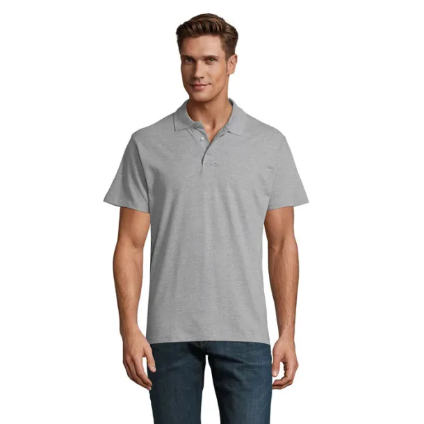 SPRING II MEN POLO-210g Grey Melange