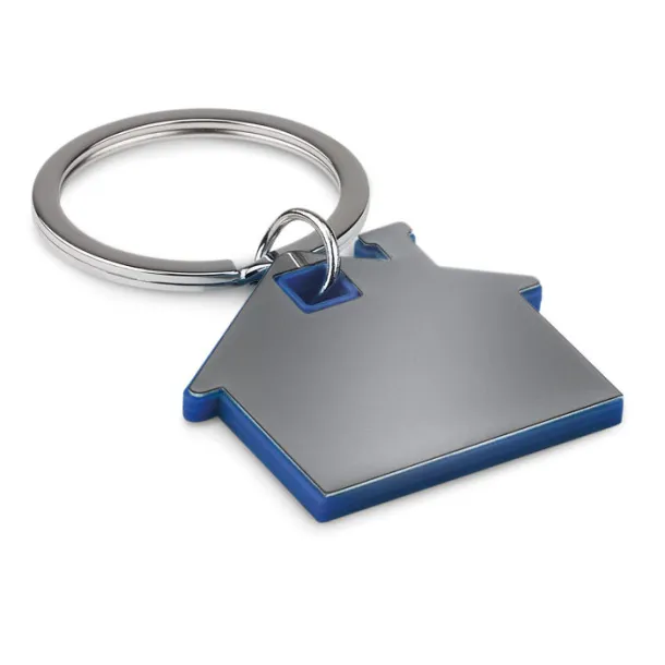 IMBA House shape plastic keyring Royal blue