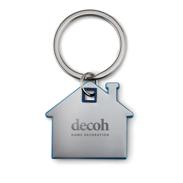 IMBA House shape plastic keyring Royal blue