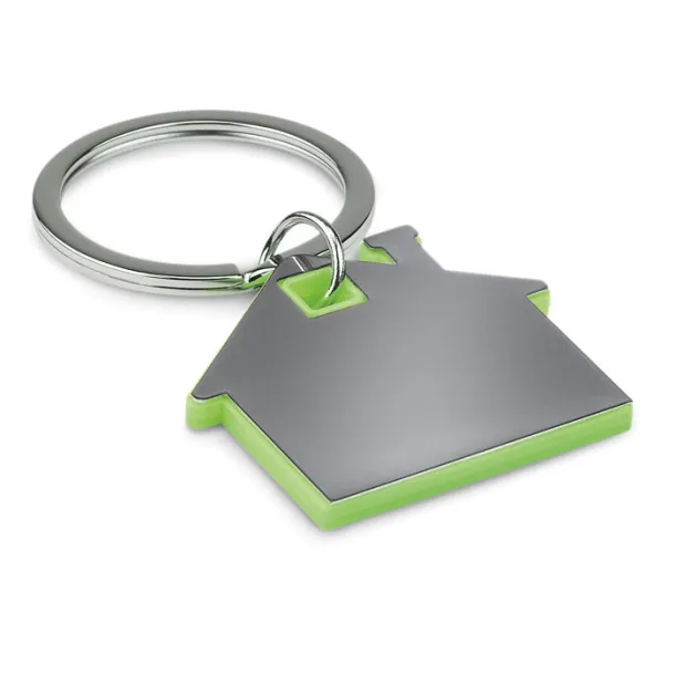 IMBA House shape plastic keyring Lime