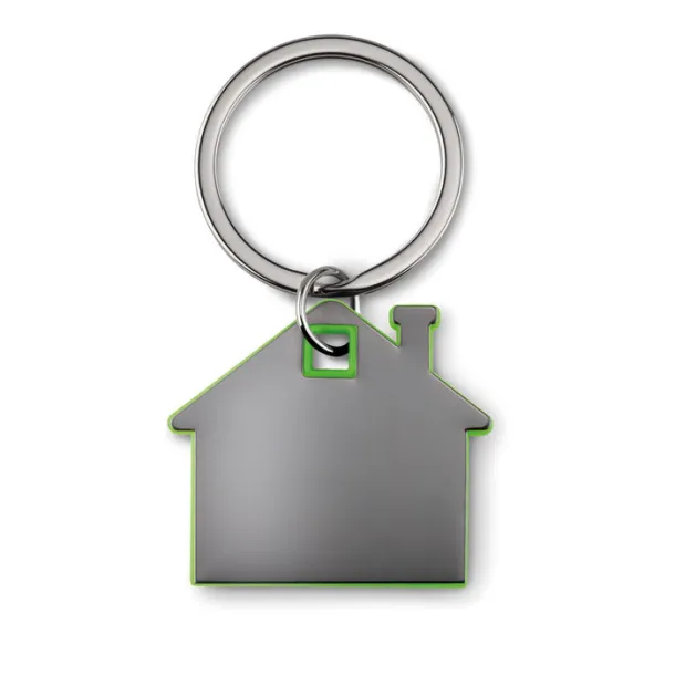 IMBA House shape plastic keyring Lime