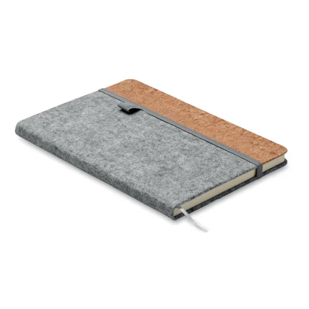 CORKBOOK notes od RPET filca i pluta, A5 Siva