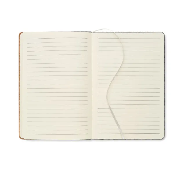 CORKBOOK notes od RPET filca i pluta, A5 Siva