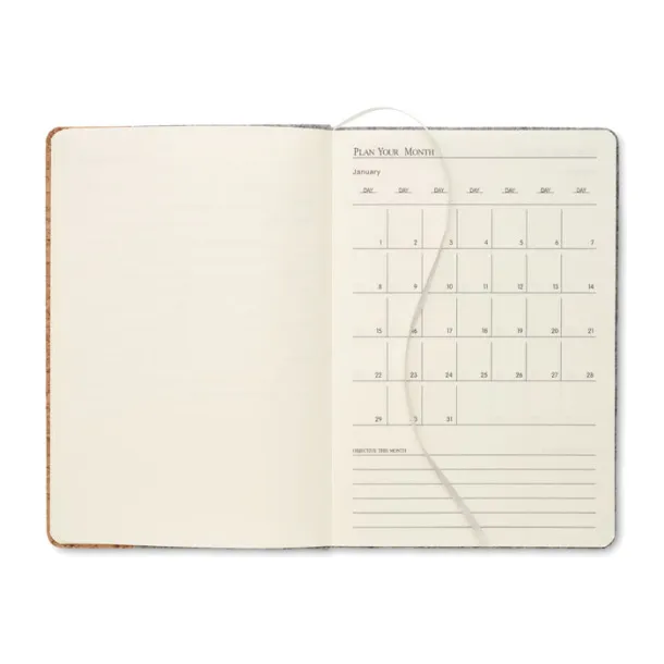 CORKBOOK notes od RPET filca i pluta, A5 Siva