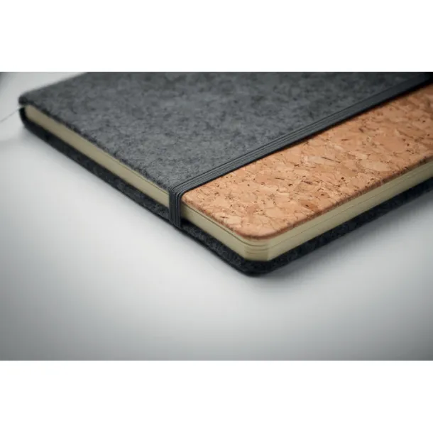 CORKBOOK notes od RPET filca i pluta, A5 Stone Grey