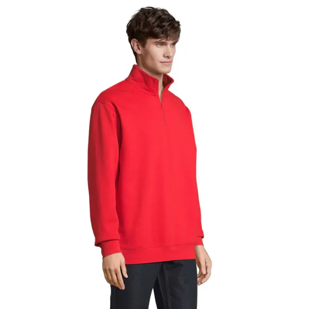 SOL'S CONRAD trenirka sa zipom na ovratniku Bright red