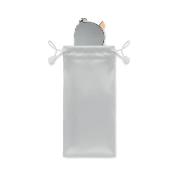 HONIARA Sunčane naočale od bambusa u torbici Shiny Silver
