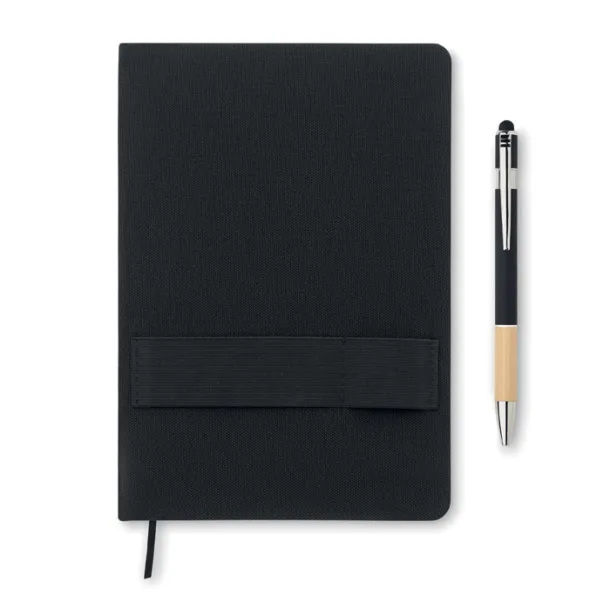 NOTA notes od RPET materijala s olovkom, A5 Crna