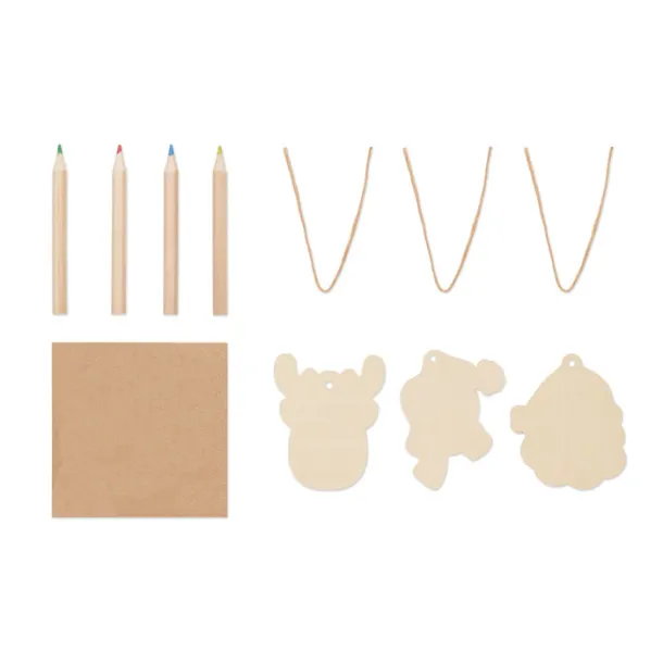FUNCOOL Set za bojanje s drvenim ukrasima u božićnom stilu Drvo