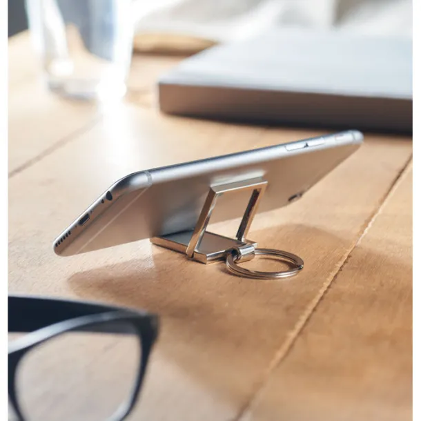 STANRIN Metal key ring phone stand Silver