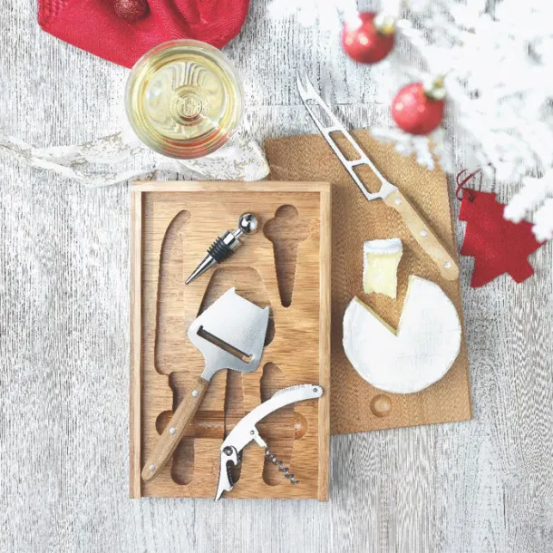 WINE&CHEESE Cheese and wine set Wood