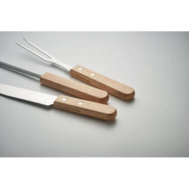 TOOLDERA Stainless steel barbecue tools Wood