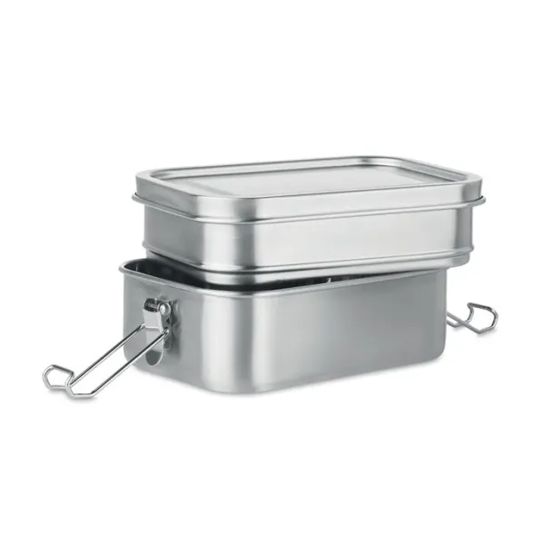 DOUBLE CHAN SS kutija za hranu s 2 pretinca, 1200 ml Mat srebrna