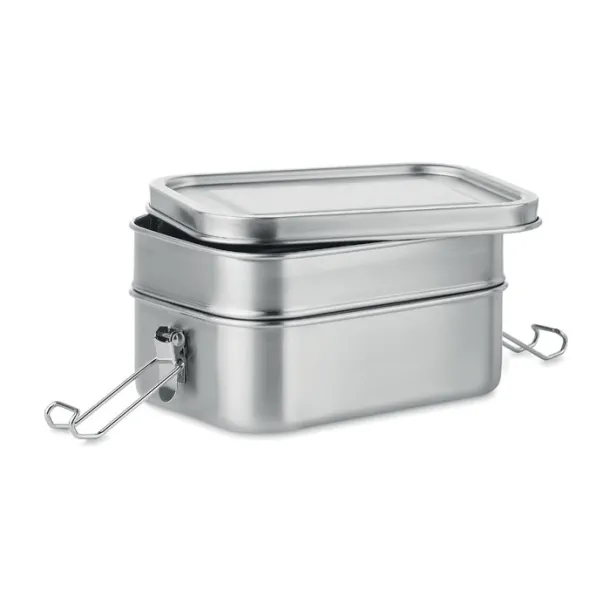DOUBLE CHAN SS kutija za hranu s 2 pretinca, 1200 ml Mat srebrna
