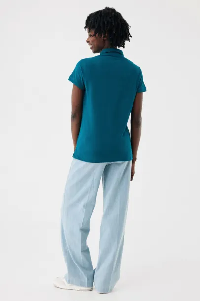 Iqoniq Yosemite women recycled cotton pique polo - iqoniq dark teal