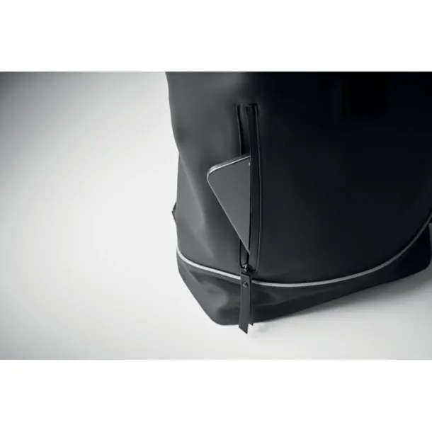 LAPTOSA Laptop 15" roll top PU backpack Black