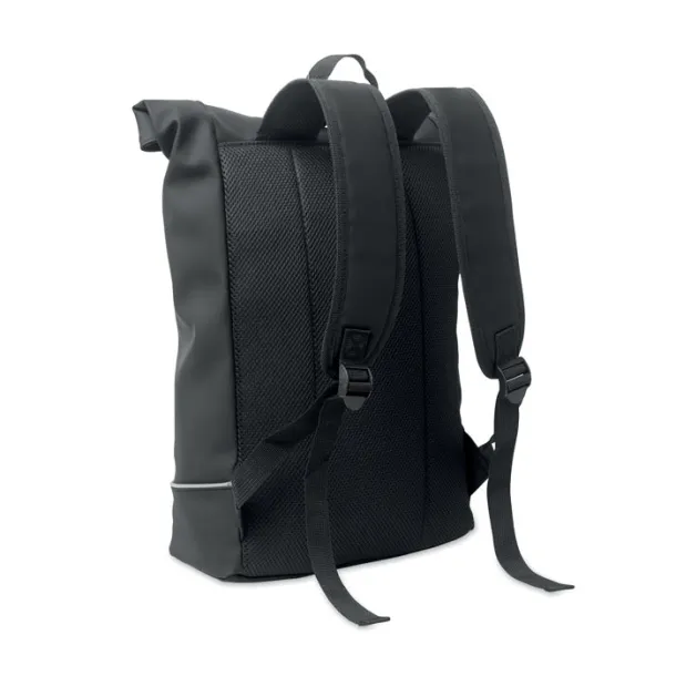 LAPTOSA Laptop 15" roll top PU backpack Black