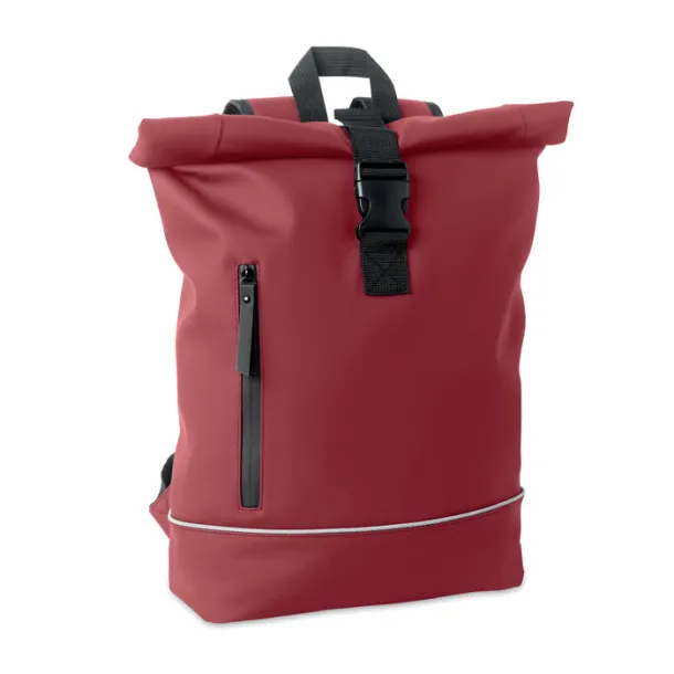 LAPTOSA Laptop 15" roll top PU backpack Burgundy