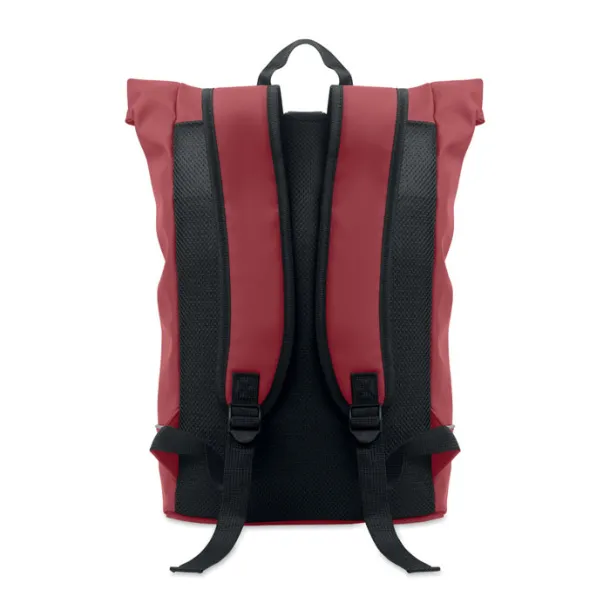 LAPTOSA Laptop 15" roll top PU backpack Burgundy
