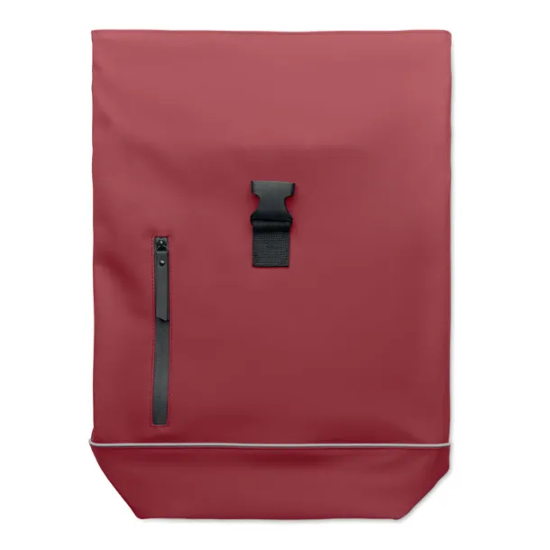 LAPTOSA Laptop 15" roll top PU backpack Burgundy