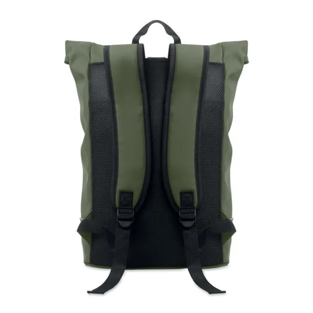 LAPTOSA Laptop 15" roll top PU backpack Dark Green