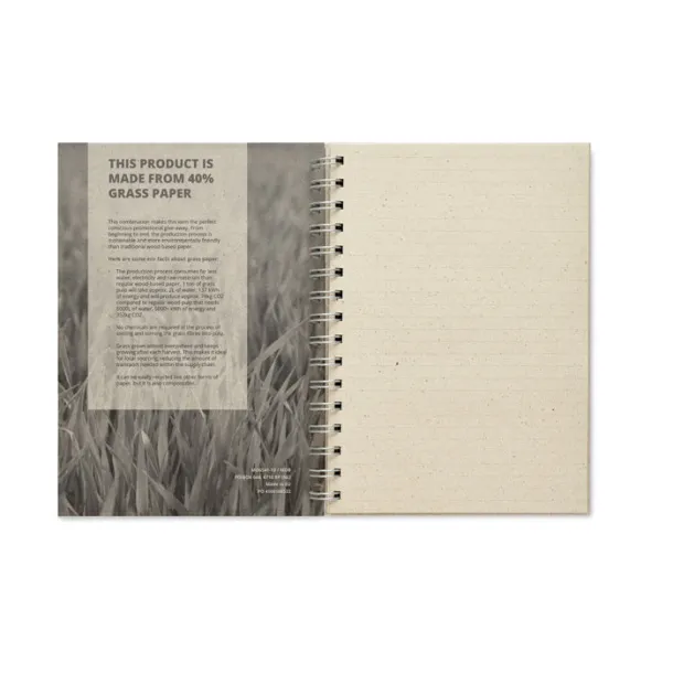 GRASS BOOK Bilježnica od trave, A5 Bež
