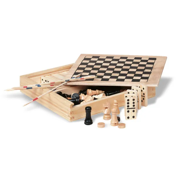TRIKES 4 games in wooden box Wood