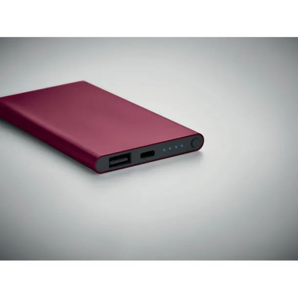 POWERFLAT C Prijenosna baterija tipa C, 4 000 mAh Bordo