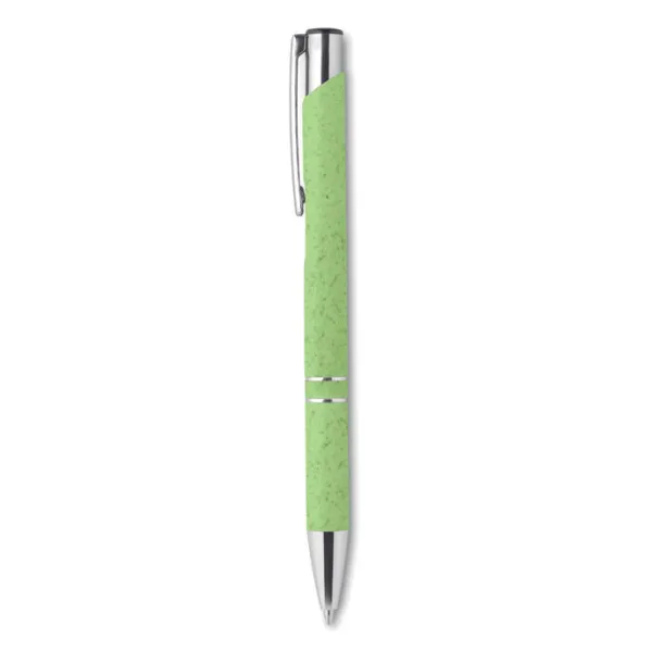 BERN PECAS Wheat-Straw/ABS push type pen Green
