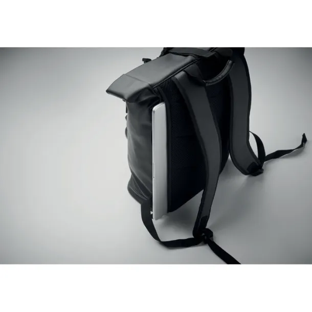 BAI ROLL Laptop PU Rolltop backpack Black