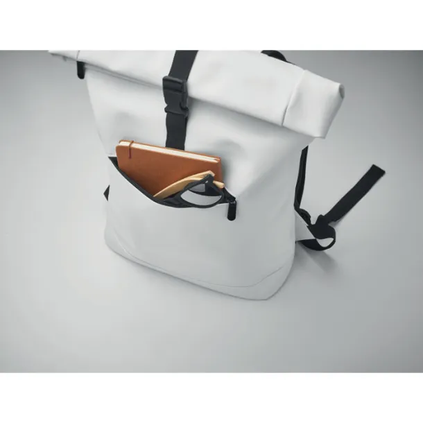 BAI ROLL Laptop PU Rolltop backpack White