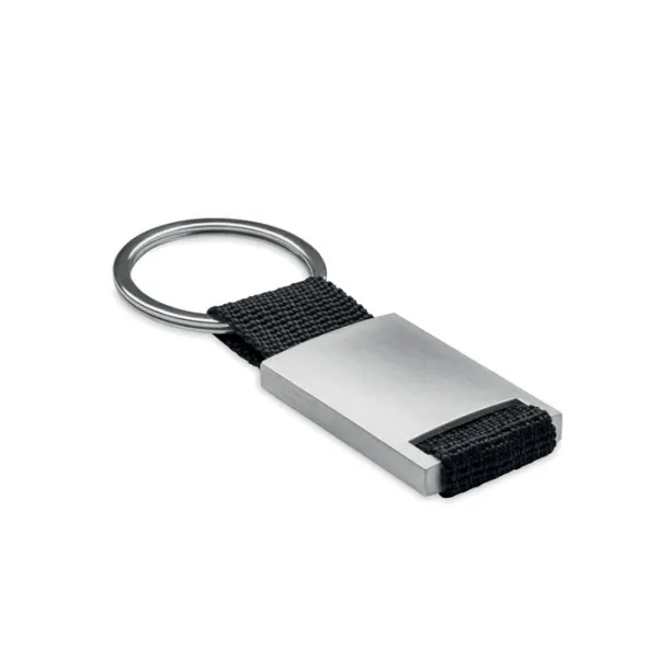 TECH Metal rectangular key ring Black