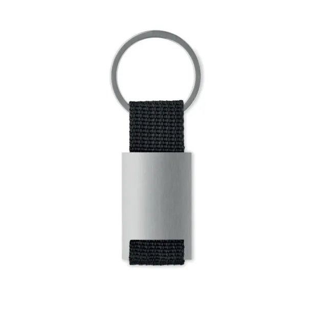 TECH Metal rectangular key ring Black