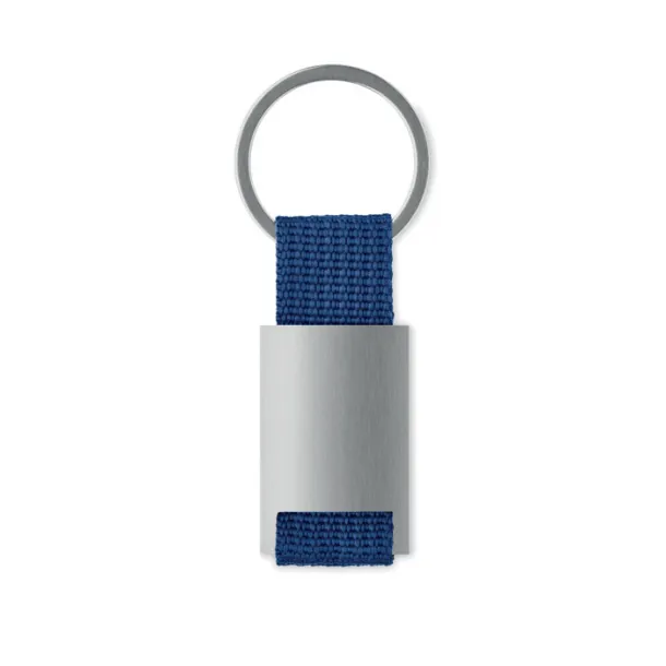 TECH Metal rectangular key ring Blue