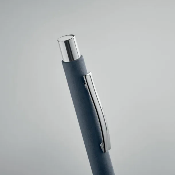 OLYMPIA Recycled paper push ball pen French navy