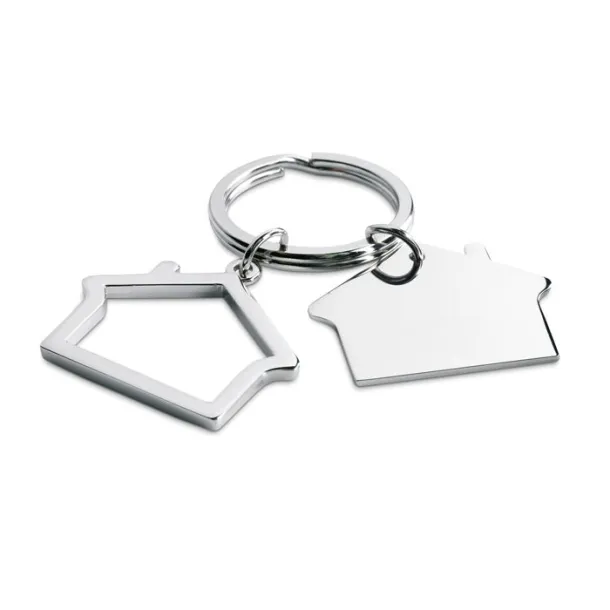 SNIPER Metal key ring house shape Shiny Silver