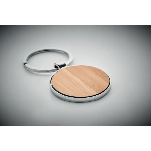 BALLARAT Round key ring metal bamboo Wood