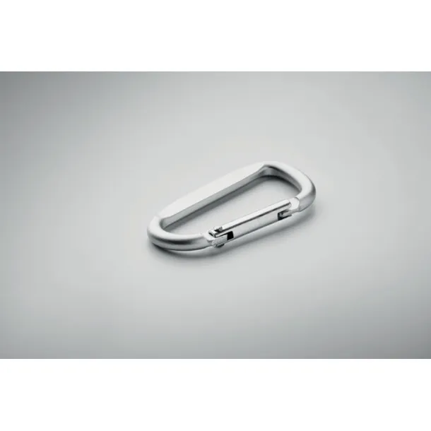 GANCHO Carabiner clip in aluminium. Matt Silver