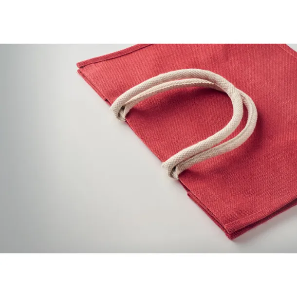 AURA Jute bag with cotton handle Red