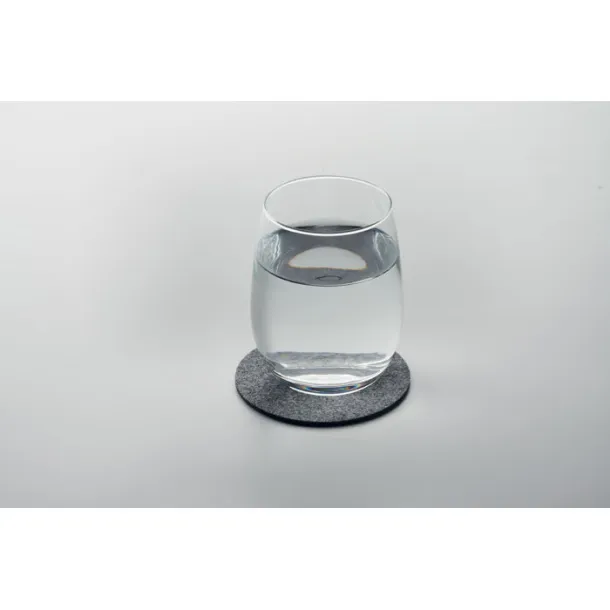 FELTSTER Round coaster in RPET felt Stone Grey