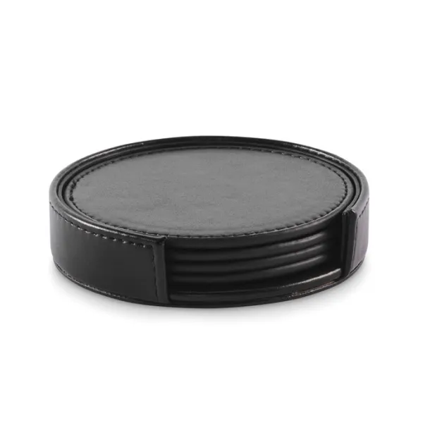 POSA SET set od četiri podmetača od PU kože Crna